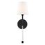 Olmstead 1 Light Wall Sconce Aged Bronze Finish w/ White Linen Shade