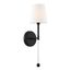 Olmstead 1 Light Wall Sconce Aged Bronze Finish w/ White Linen Shade