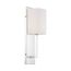 Vesey 1 Light Wall Sconce Polished Nickel Finish w/ White Linen Shade