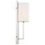 Vesey 1 Light Wall Sconce Polished Nickel Finish w/ White Linen Shade
