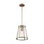 Bruge 1 Light Pendant Fixture Burnished Brass Finish w/ Clear Glass