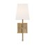 Highline 1 Light Vanity Burnished Brass Finish w/ White Linen Shade