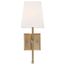 Highline 1 Light Vanity Burnished Brass Finish w/ White Linen Shade