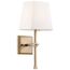 Highline 1 Light Vanity Burnished Brass Finish w/ White Linen Shade