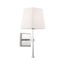 Highline 1 Light Vanity Polished Nickel Finish w/ White Linen Shade
