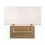 Tribeca 2 Light Vanity Burnished Brass Finish w/ White Linen Shade