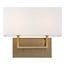 Tribeca 2 Light Vanity Burnished Brass Finish w/ White Linen Shade