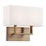 Tribeca 2 Light Vanity Burnished Brass Finish w/ White Linen Shade