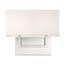 Tribeca 2 Light Vanity Polished Nickel Finish w/ White Linen Shade