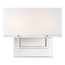 Tribeca 2 Light Vanity Polished Nickel Finish w/ White Linen Shade