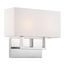 Tribeca 2 Light Vanity Polished Nickel Finish w/ White Linen Shade