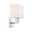 Tribeca 2 Light Vanity Polished Nickel Finish w/ White Linen Shade