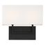 Tribeca 2 Light Vanity Aged Bronze Finish w/ White Linen Shade