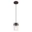 Antebellum 1 Light Mini Pendant Fixture Mahogany Bronze Finish w/ Clear Glass
