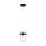 Antebellum 1 Light Mini Pendant Fixture Matte Black Finish w/ Clear Glass