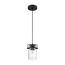 Antebellum 1 Light Mini Pendant Fixture Matte Black Finish w/ Clear Glass
