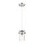 Antebellum 1 Light Mini Pendant Fixture Polished Nickel w/ Clear Glass