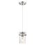 Antebellum 1 Light Mini Pendant Fixture Polished Nickel w/ Clear Glass