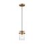 Antebellum 1 Light Mini Pendant Fixture Vintage Brass Finish w/ Clear Glass