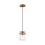 Antebellum 1 Light Mini Pendant Fixture Vintage Brass Finish w/ Clear Glass