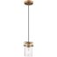 Antebellum 1 Light Mini Pendant Fixture Vintage Brass Finish w/ Clear Glass