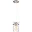 Antebellum 1 Light Mini Pendant Fixture Brushed Nickel Finish w/ Clear Glass