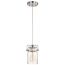 Antebellum 1 Light Mini Pendant Fixture Brushed Nickel Finish w/ Clear Glass