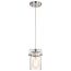 Antebellum 1 Light Mini Pendant Fixture Brushed Nickel Finish w/ Clear Glass