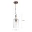 Hartley 1 Light Pendant Fixture Antique Copper Finish w/ Clear Glass