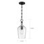 Hartley 1 Light Pendant Fixture Matte Black Finish w/ Clear Glass