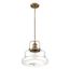 Basel 1 Light Pendant Fixture Burnished Brass Finish w/ Clear Glass