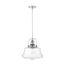 Basel 1 Light Pendant Fixture Polished Nickel Finish w/ Clear Glass