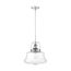 Basel 1 Light Pendant Fixture Polished Nickel Finish w/ Clear Glass
