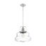 Basel 1 Light Pendant Fixture Polished Nickel Finish w/ Clear Glass