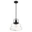 Basel 1 Light Pendant Fixture Aged Bronze Finish w/ Clear Glass
