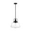 Basel 1 Light Pendant Fixture Aged Bronze Finish w/ Clear Glass