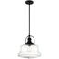 Basel 1 Light Pendant Fixture Aged Bronze Finish w/ Clear Glass