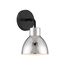 Sloan 1 Light Vanity Matte Black Finish w/ Polished Nickel Shade