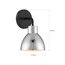 Sloan 1 Light Vanity Matte Black Finish w/ Polished Nickel Shade