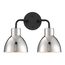 Sloan 2 Light Vanity Matte Black Finish w/ Polished Nickel Shade