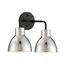 Sloan 2 Light Vanity Matte Black Finish w/ Polished Nickel Shade