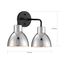 Sloan 2 Light Vanity Matte Black Finish w/ Polished Nickel Shade