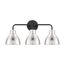 Sloan 3 Light Vanity Matte Black Finish w/ Polished Nickel Shade