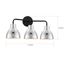 Sloan 3 Light Vanity Matte Black Finish w/ Polished Nickel Shade