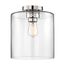 Chantecleer 1 Light Semi-Flush Fixture Polished Nickel Finish w/ Clear Glass