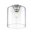 Chantecleer 1 Light Semi-Flush Fixture Polished Nickel Finish w/ Clear Glass