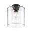 Chantecleer 1 Light Semi-Flush Fixture Matte Black Finish w/ Clear Glass