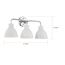 Sloan 3 Light Vanity Polished Nickel Finish w/ Matte White Shade