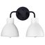 Sloan 2 Light Vanity Matte Black Finish w/ White Shade