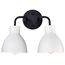Sloan 2 Light Vanity Matte Black Finish w/ White Shade